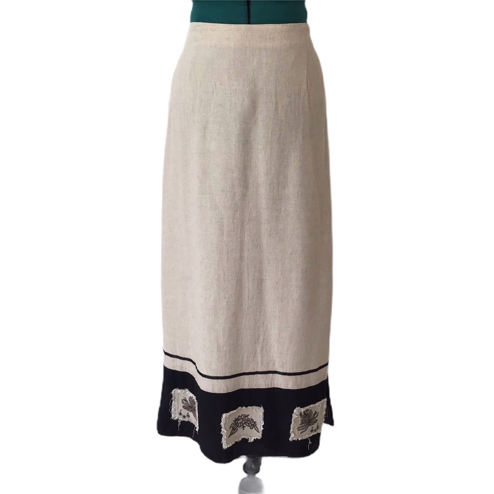 Alma Linen Ankle-length Slitted Skirt, Small